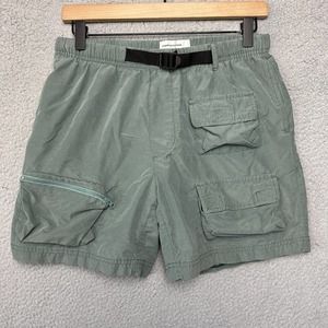 Urban Outfitters Shorts Mens Small Green Cargo Pockets 5in Inseam Outdoors Nylon